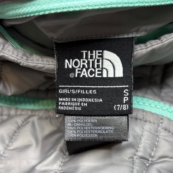 The North Face Kids reversible Fleece Puffer Jacket size 7/8 - Picture 8 of 9